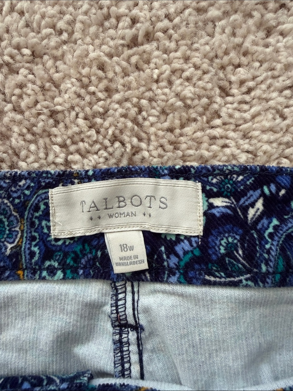 Talbots Navy Paisley Mini Skirt - Picture 3 of 6